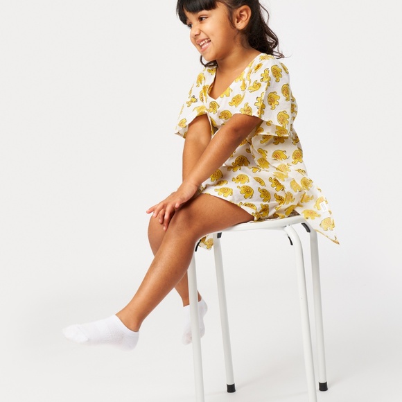 Girls Cotton Kaftan Dress | Hand Block Print | 18M–6Y | Organic 100% Cotton - Picture 2 of 3